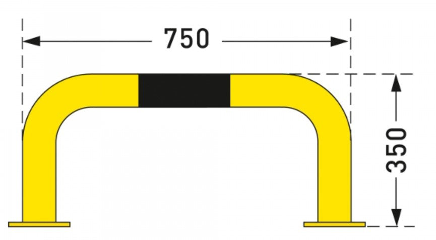 Arceau droit de sécurité en acier 350x750mm