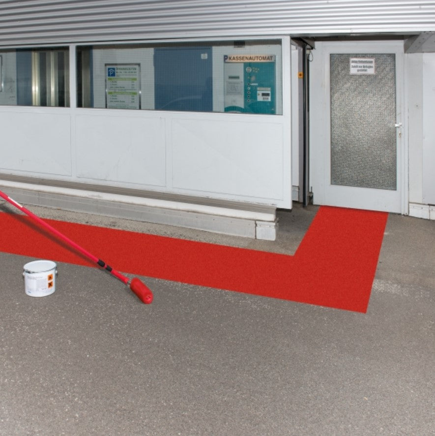 Peinture de sols extérieure rouge.