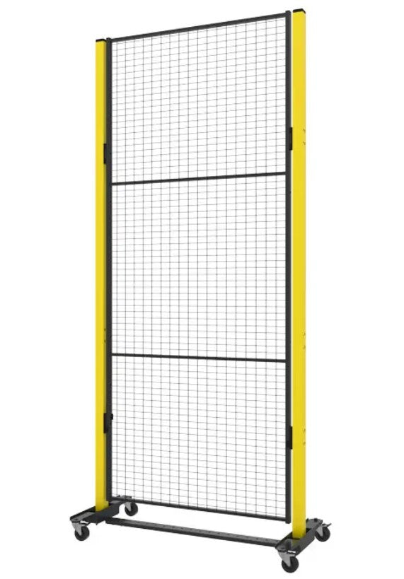 Plateforme sur roulettes pour panneau grillagé