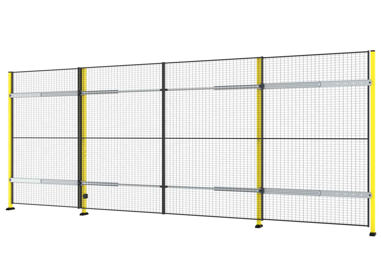 Une porte coulissante double de 2800mm jaune et noir.