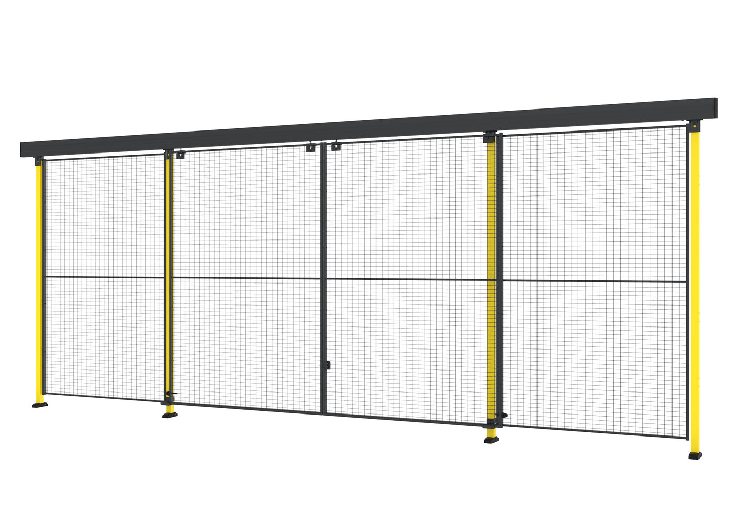 Une porte de 2900mm de long jaune et noir.