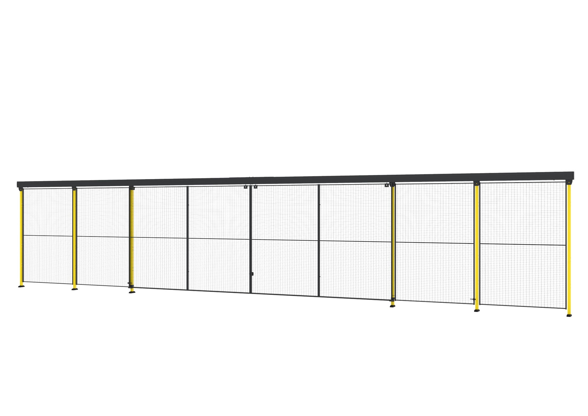 Une porte de 5900mm de longueur jaune et noir.