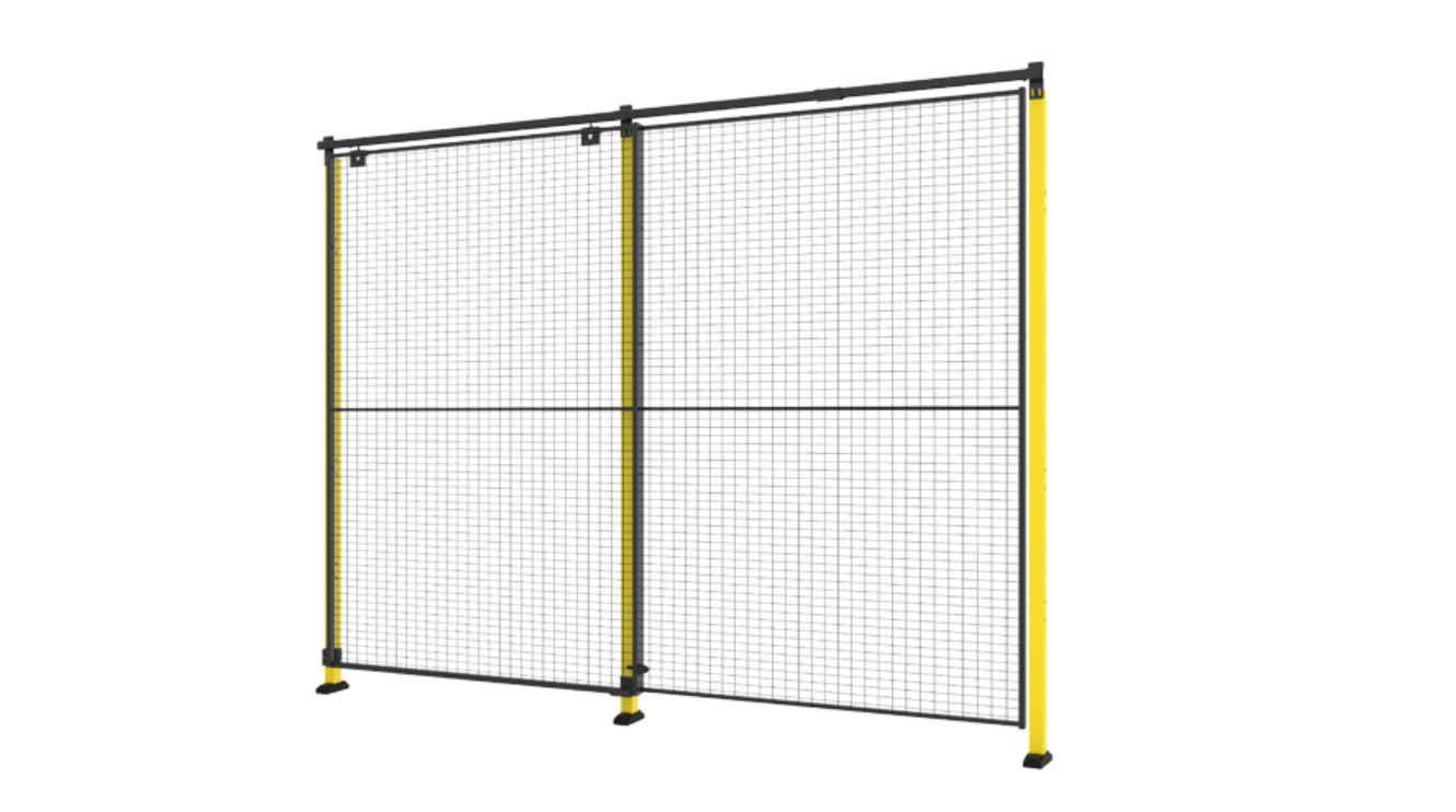 Une porte coulissante simple de 2800mm jaune et noir.
