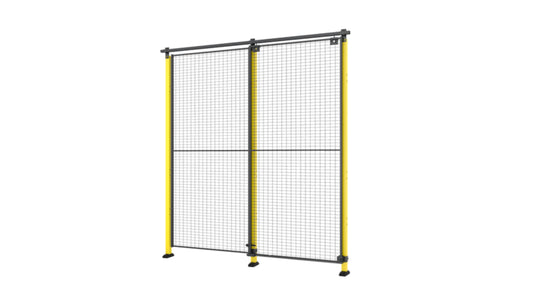 Une porte coulissante simple de 1800mm jaune et noir.