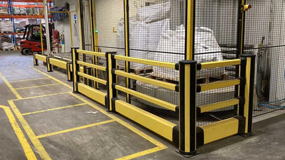 Photo de réalisation de barrières piétonnes avec un bastaing simple