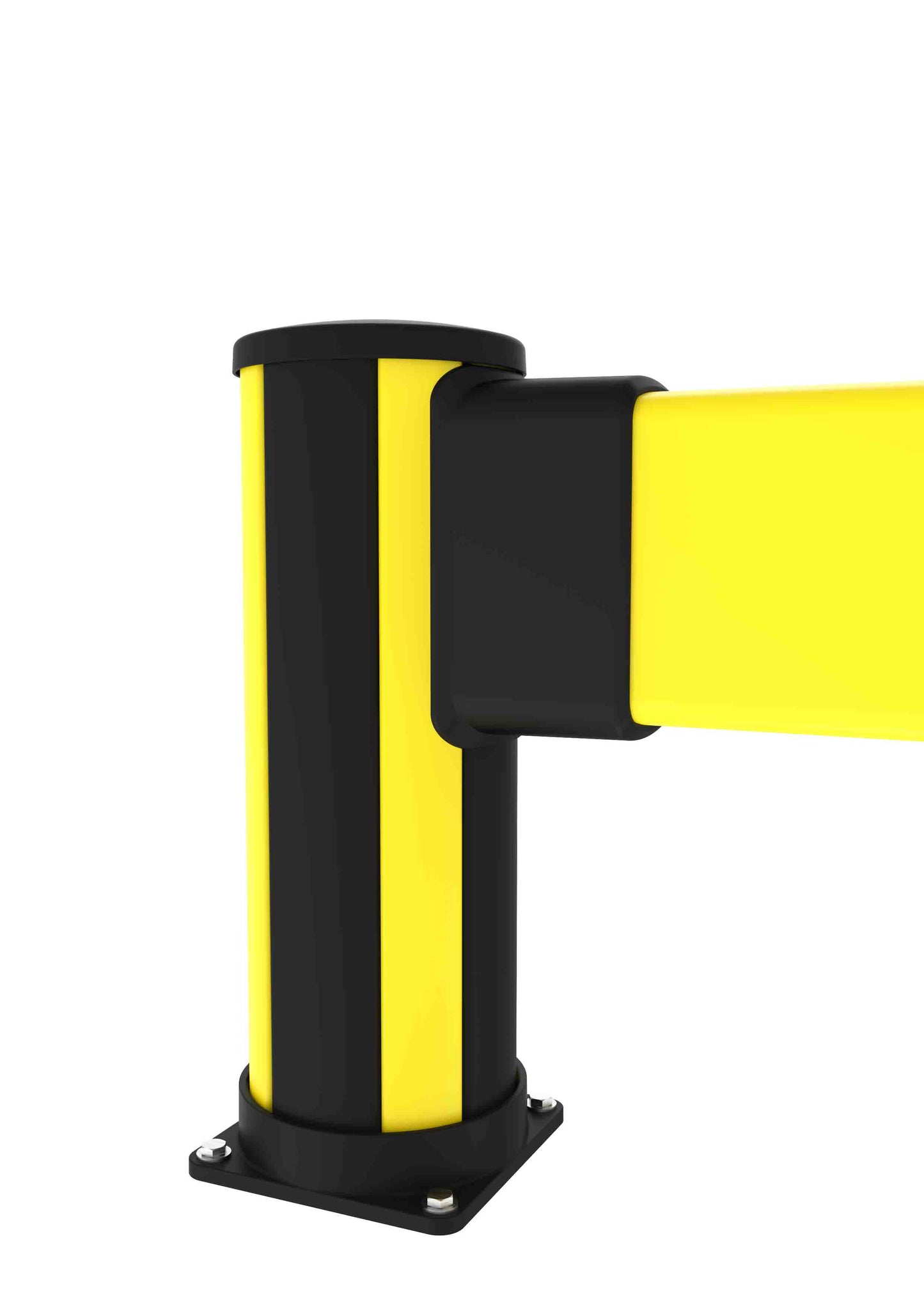 Poteau d'extrémité pour bastaing de protection haute