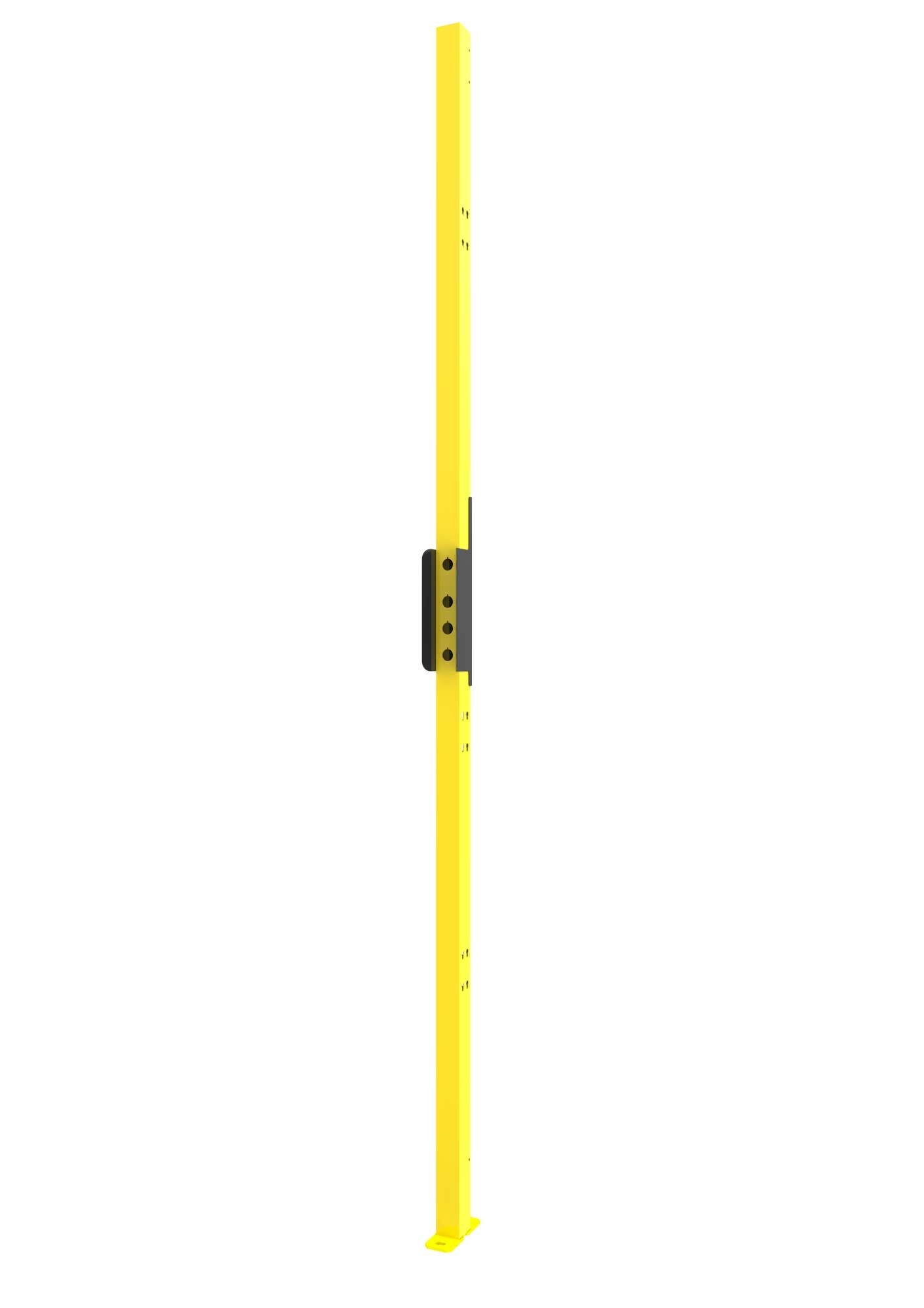 Un poteau jaune de 2000mm de hauteur et 50x50mm de largeur avec boutons.