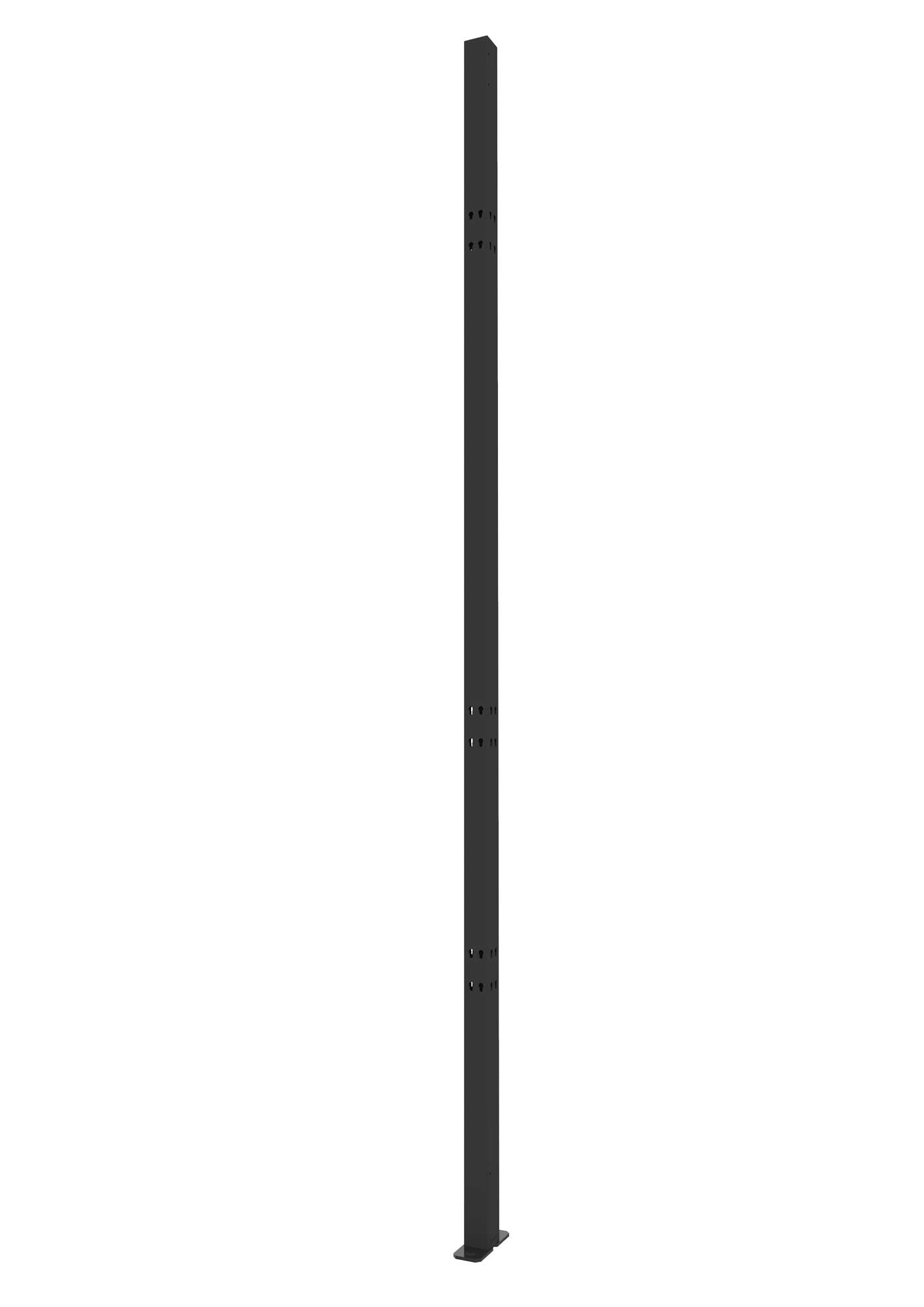 Un poteau noir de 2000mm de hauteur et 50x50mm de largeur.