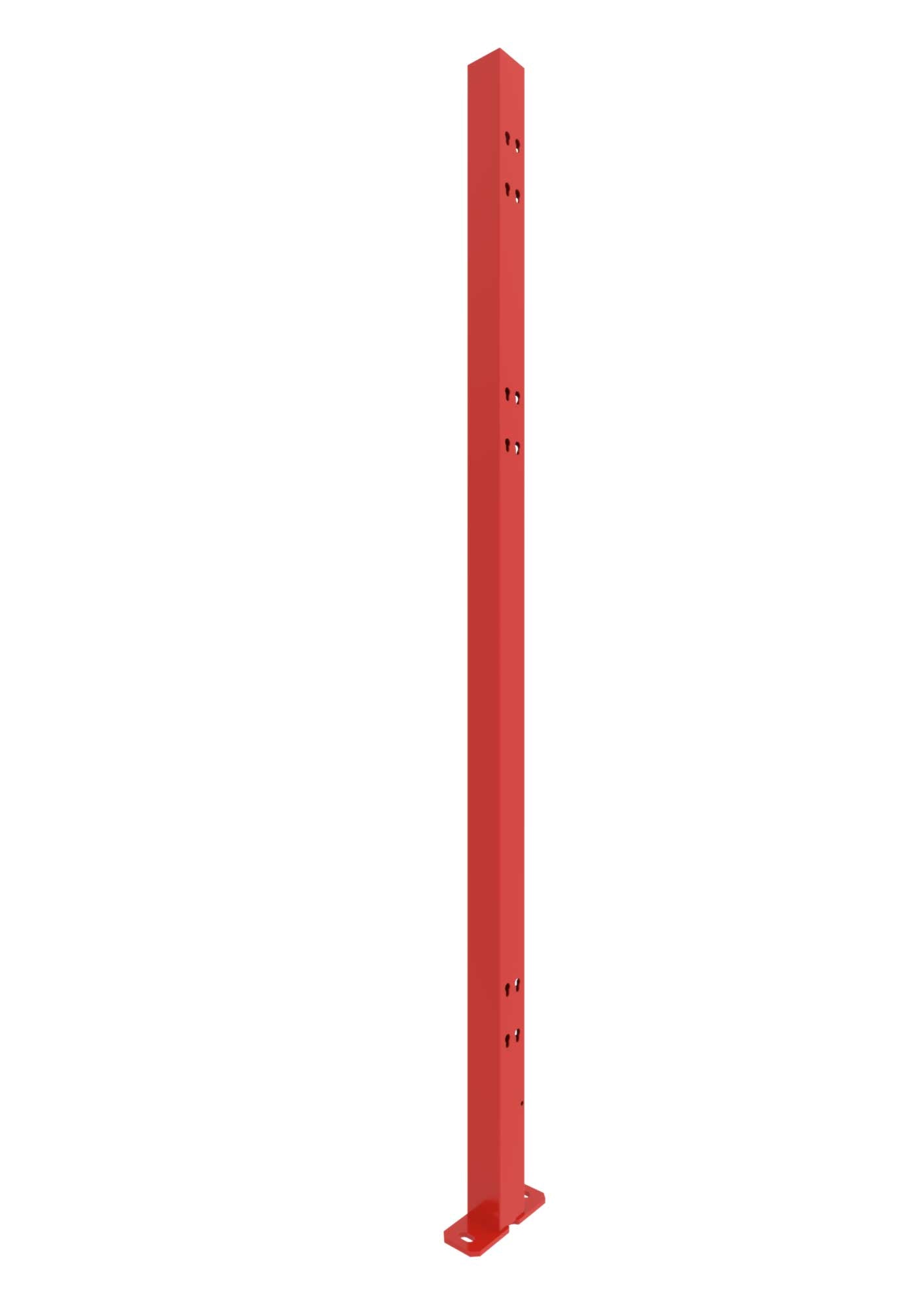 Un poteau rouge de 1400mm de hauteur et 50x50mm de largeur.